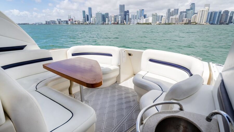 Miami: BYOB Private Yacht Cruise Play Your Own Music - The Sundancer yacht and onboard setup