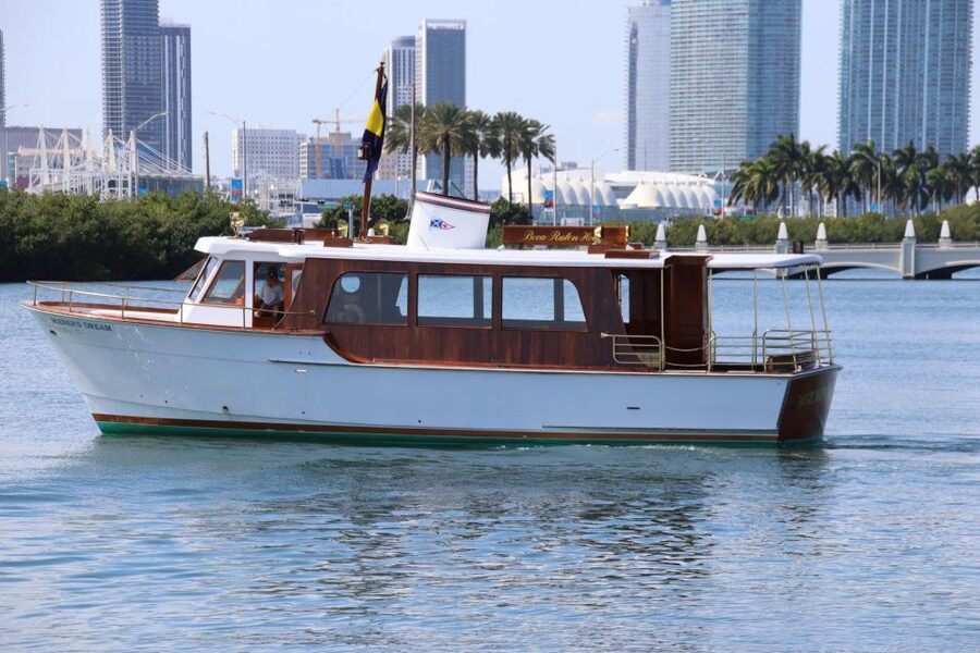 Miami: Miami Skyline Vintage Yacht Cruise, - Celebrity homes and Miami’s modern image
