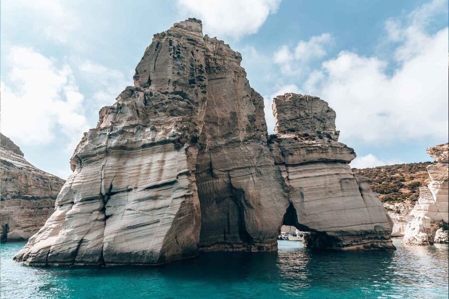 Milos: Full-Day Catamaran Cruise with Paddle Board - Agios Dimitrios closes the day quietly