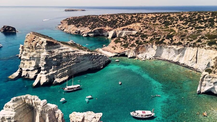 Milos: Full Day Luxury Catamaran with Full Meal & Open Bar - Sarakiniko views and the first swim near Triades Beach