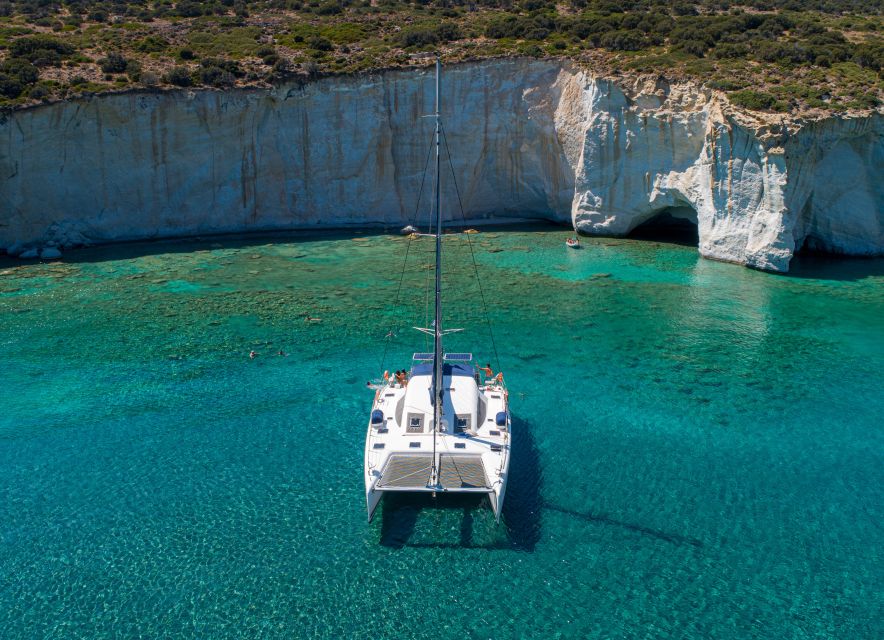 Milos: Half-Day Morning Catamaran Cruise to Kleftiko - From Adamas to the old sirmata villages