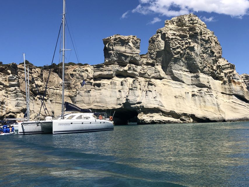 Milos: Half-Day Morning Catamaran Cruise to Kleftiko - Kalogries Bay brings the first swim