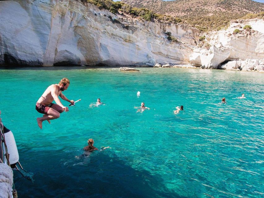 Milos: Kleftiko Morning Catamaran Cruise with Lunch & Drinks - Cape Vani and Sykia Cave on the route