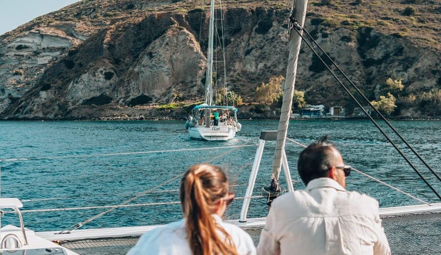 Milos: Kleftiko Morning Catamaran Cruise with Lunch & Drinks - Lunch, local ingredients, and the open bar