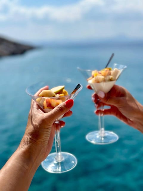 Milos: Kleftiko Morning Catamaran Cruise with Lunch & Drinks - Starting at Adamantas with coffee and local pastries