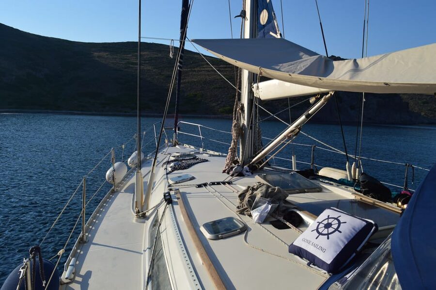 Milos: Kleftiko Semi Private Sailing Cruise with Lunch - Agios Dimitrios before the return