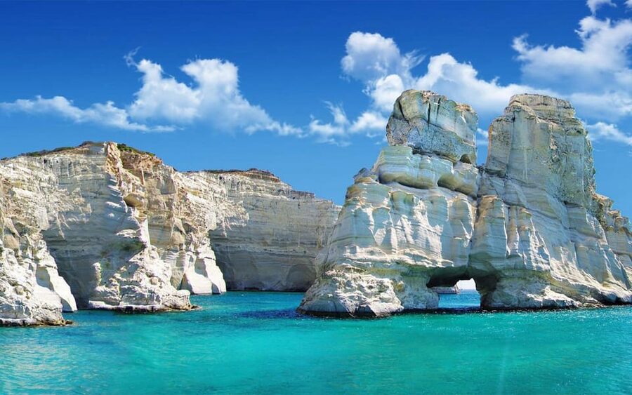 Milos: Kleftiko Sunset Catamaran Cruise with Meal & Drinks - Kleftiko: swimming, snorkeling, and SUP
