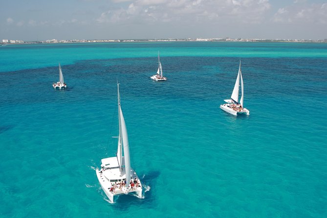 Mujeres Island Tour by Catamaran from Cancun City - Sailing from Playa Langosta toward Isla Mujeres