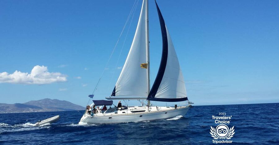 Mykonos: Yacht Cruise to Rhenia and Guided Tour of Delos - From Mykonos harbor to the open Aegean
