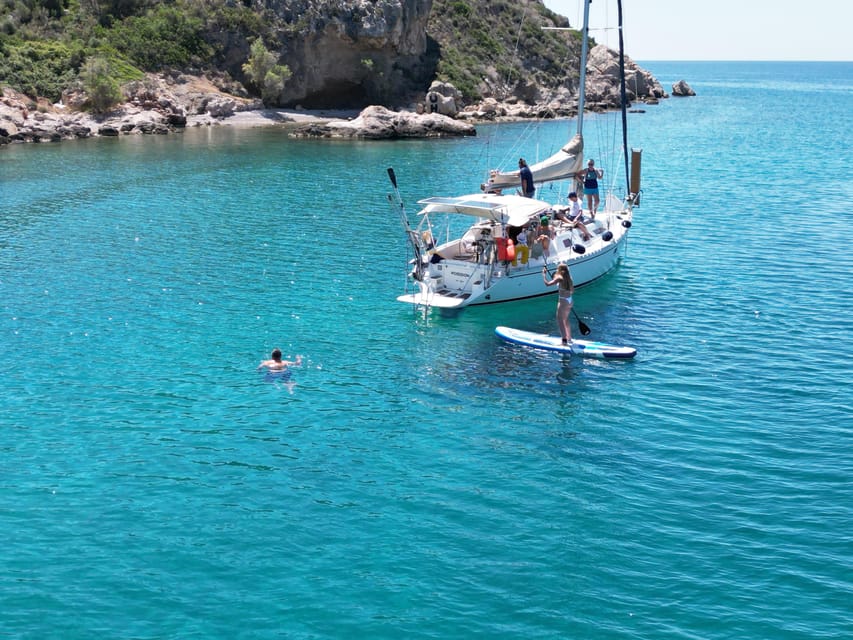 Nafplio Sun Sail Cruises | Semi-Private Half Day | Full Meal - Romvi and Daskalio, with Tolo in the distance