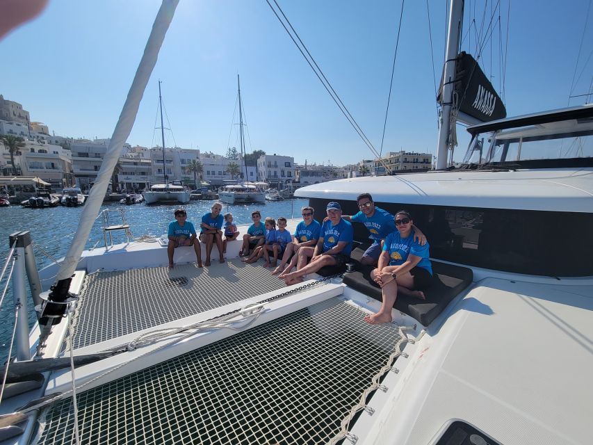 Naxos: Catamaran Cruise with Swim Stops, Food, and Drinks - What a Naxos catamaran day feels like