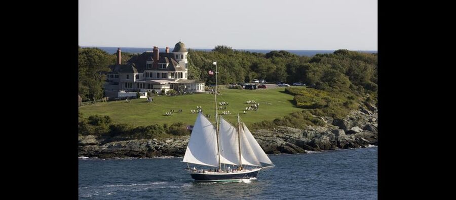 Newport: Day Sail on Narragansett Bay aboard Aquidneck - The Pell Bridge and Fort Adams from the water
