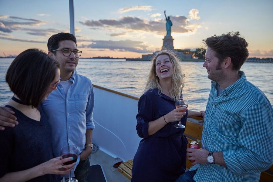 NYC: Sunset Cruise on a Small Yacht with a Drink - Why a small yacht changes the New York skyline view