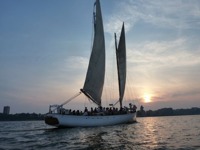 NYC: Sunset Sail Aboard Schooner Adirondack - Ellis Island and the harbor doorway to America