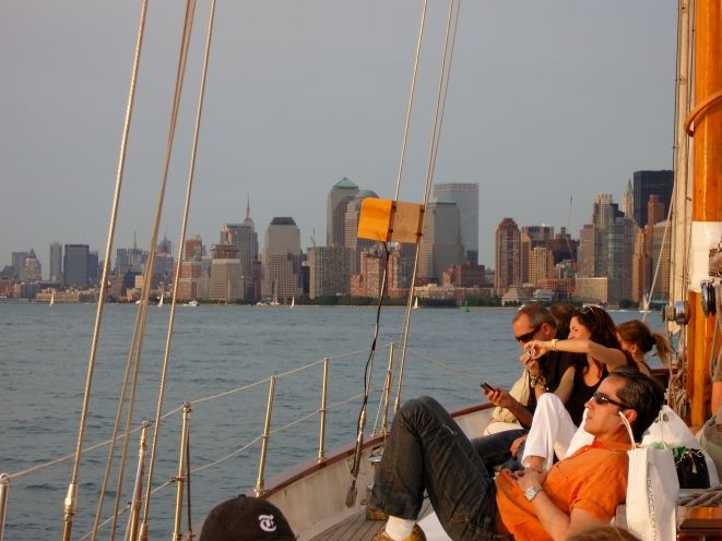 NYC: Sunset Sail Aboard Schooner Adirondack - The first view of Manhattan from the Hudson