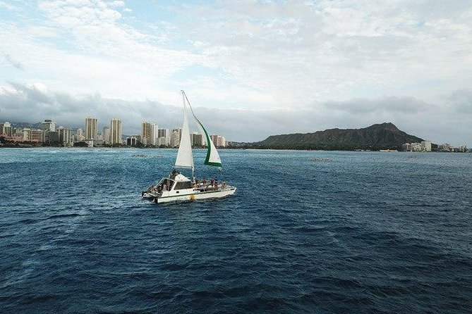 Oahu Catamaran Waikiki Sunset on 40 Foot Catamaran: Food and BYOB - Sailing toward Diamond Head