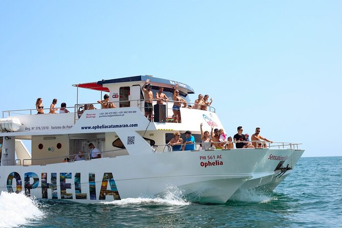 Ophelia Catamaran Cruises + Beach BBQ - Seeing Benagil Cave by smaller boat