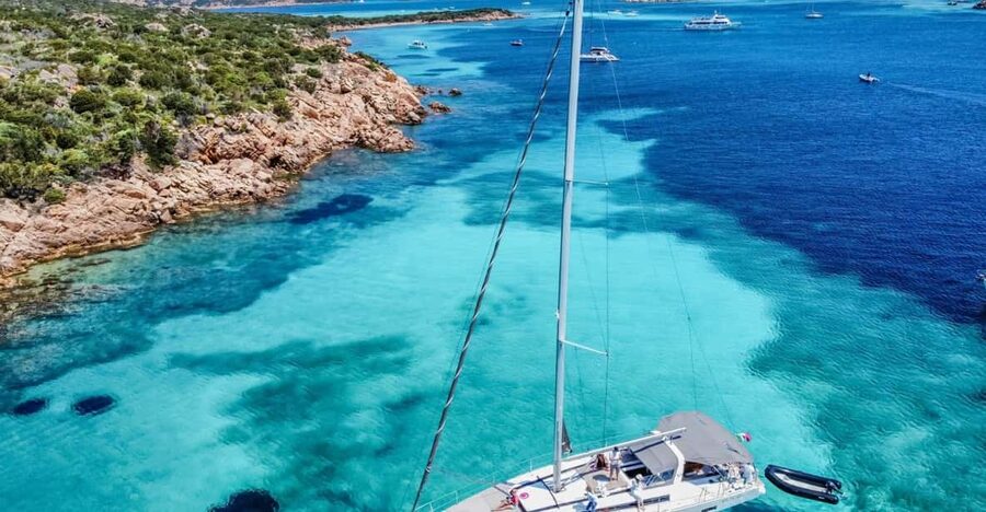 Palau: Sailing tour La Maddalena Archipelago - First stop at Spargi, with swimming and an aperitif