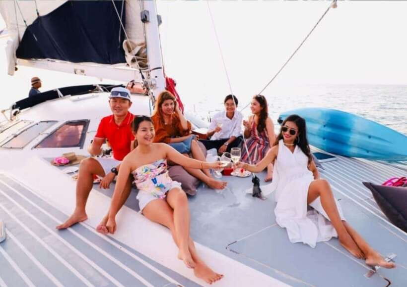 Phuket: Coral Island Catamaran Cruise with Sunset Dinner - Dinner while the sun drops at Promthep Cape