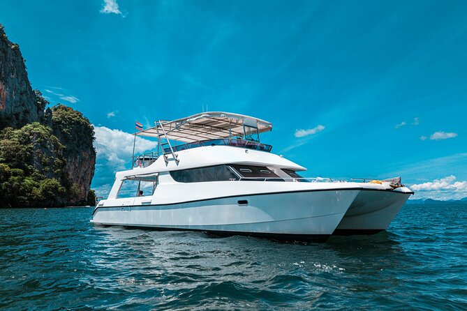 Phuket: James Bond Island & Phang Nga Bay Sunset Luxury Yacht - Naka Island brings food, water activities, and a break