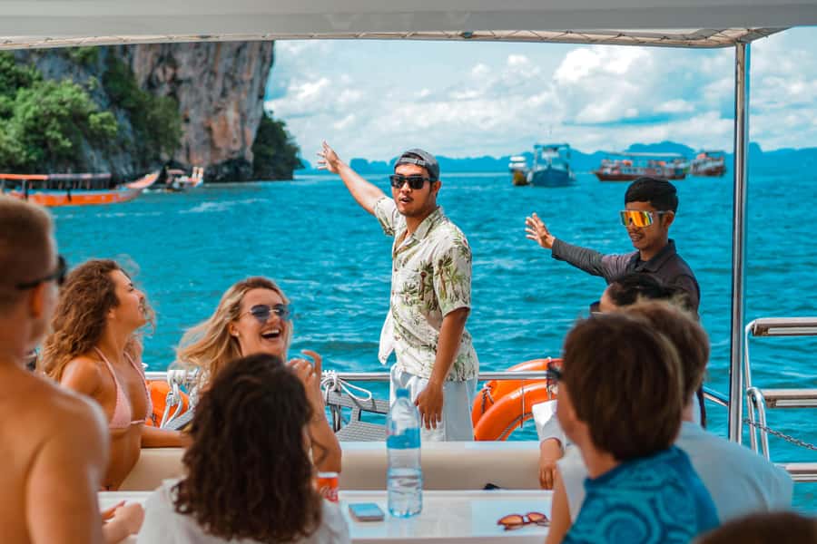 Phuket: James Bond & Phang Nga Bay by Luxury Sunset Yacht - Naka Island and the floating water playground