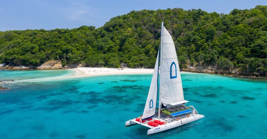 Phuket: Racha and Coral Island Catamaran Tour with Lunch - Racha Island and the white-sand beach