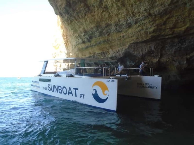 Portimão: Benagil Caves & Golden Coast Eco Catamaran Tour - The summer swim stop
