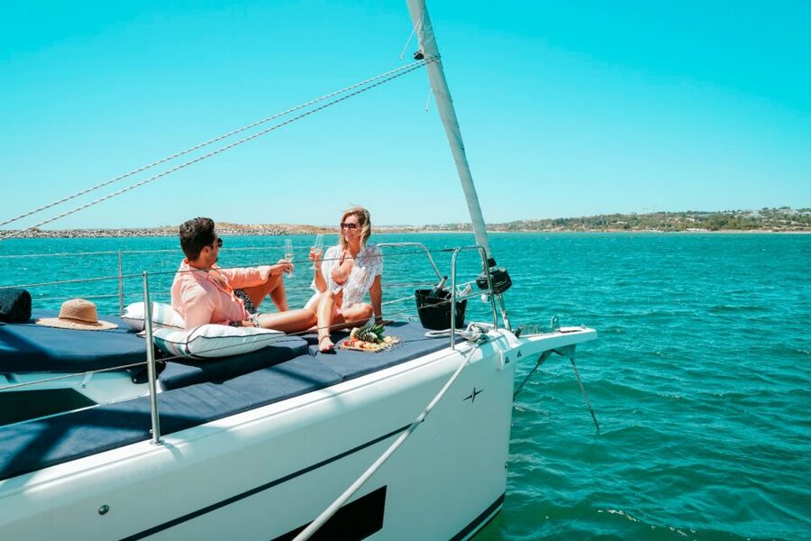 Portimao: Half-Day Sailing Yacht Cruise to the Benagil Caves - The Algarve coast from the deck