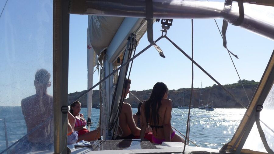 Portimão: Private Sailing Boat Tour with Swim and Wine - Ferragudo and Praia Grande from the water