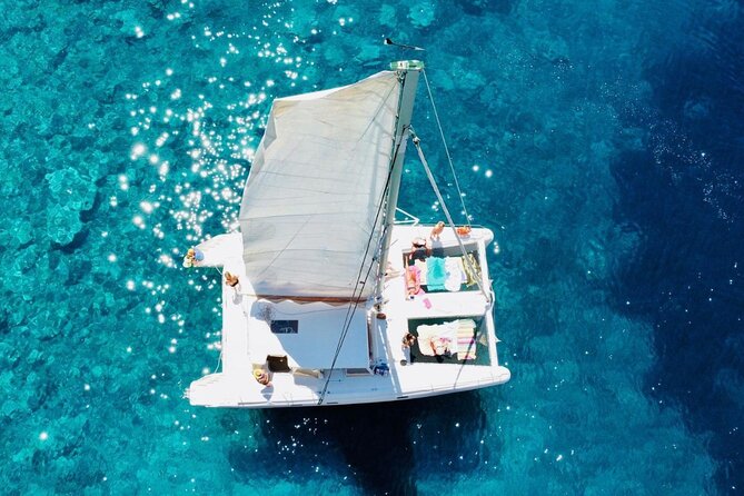 Porto Conte: Half-day catamaran tour with aperitif - Sailing toward Capo Caccia