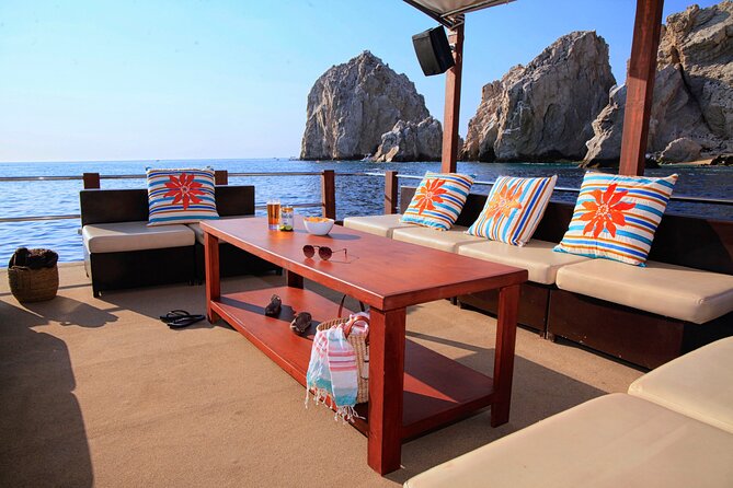 Private Cabo Catamaran with Water Toys for up to 20 Guests - Cruising Cabo Bay toward the Arch