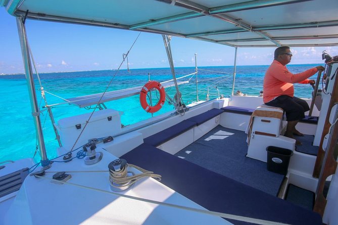 Private Catamaran from Cancun to Isla Mujeres | For up to 40 pp - Snorkeling at Manchones Reef and the underwater museum