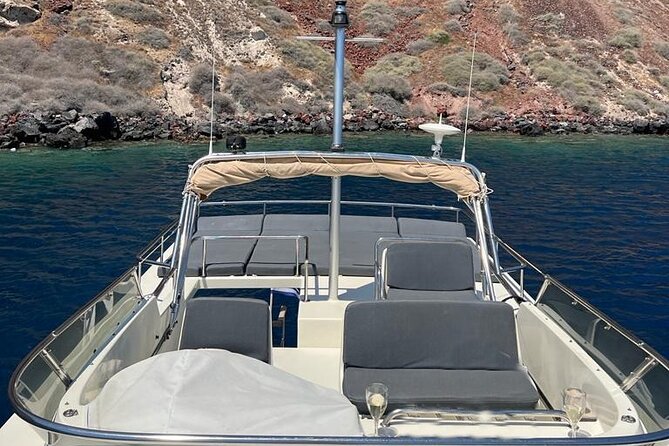 Private Full-Day Motor Yacht Cruise with Meal, Open Bar+Transfers - The volcano stop and Palea Kameni hot springs