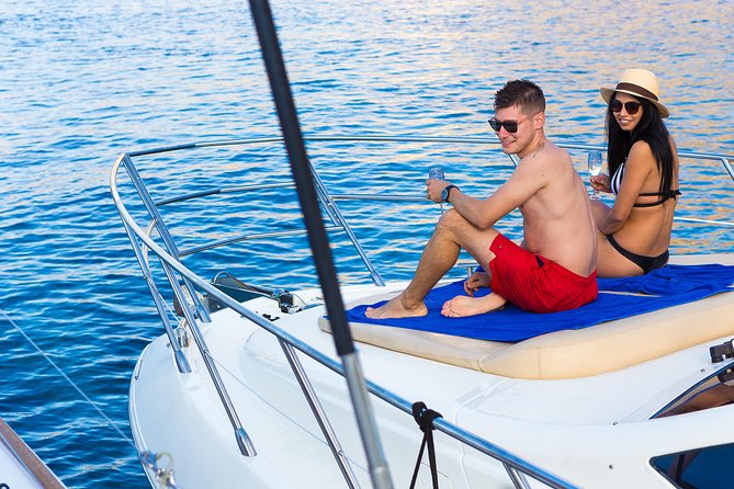 Private Motor Yacht Cruise with BBQ, Open Bar & Transfers - Thirassia offers the longest water stop