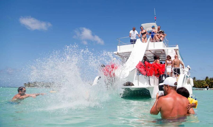 Punta Cana: Catamaran Boat Party with Unlimited Drinks - The natural ocean pool is the relaxed centerpiece