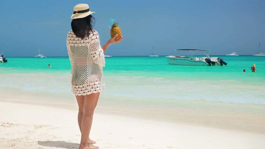 Punta Cana: Saona Island All Included Open Bar Catamaran - First look at Saona’s beaches and palms