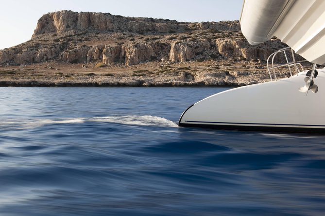 Relaxing Adults-only Blue Lagoon Catamaran Trip from Ayia Napa - Famagusta: a swim stop with a story