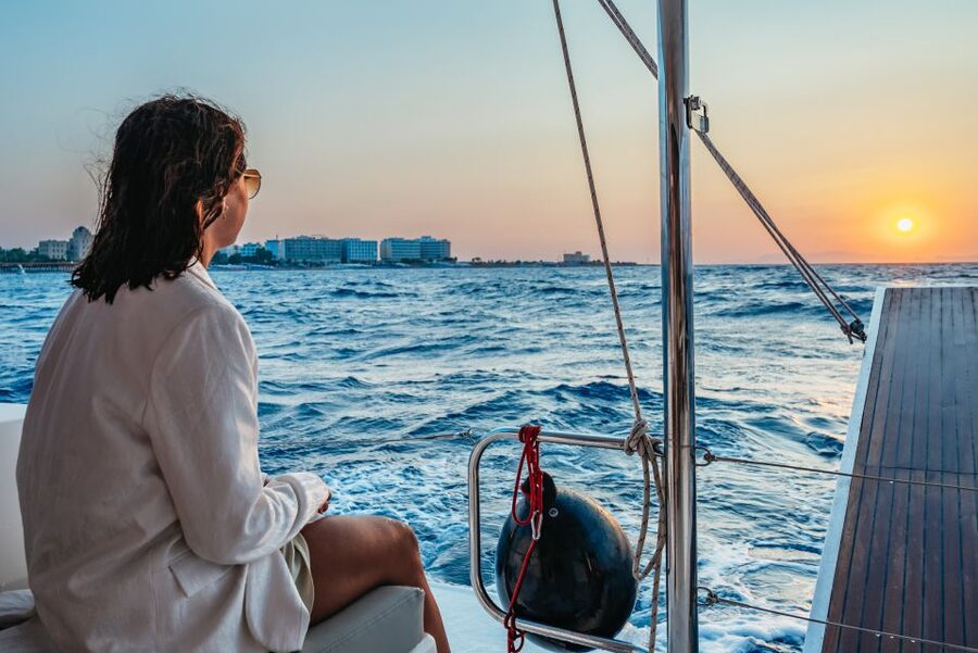 Rhodes: Sunset Catamaran Cruise with Dinner Buffet & Drinks - Value at $58 per person