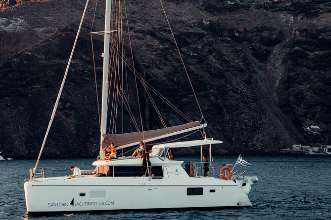 Romantic Sunset Catamaran Caldera Cruise incl. Meal & Drinks - Getting to the boat from Santorini