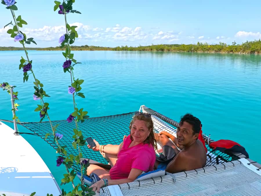 Sail for 4 hours in the most SECRET spot in Bacalar. INCLUDES Beach Club. - Tropical fruit, hibiscus water, and a quiet picnic