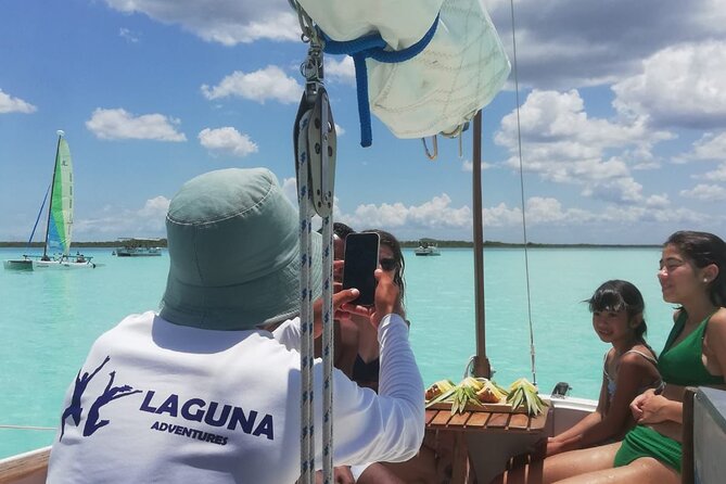 Sailboat tour across the seven colors lagoon in Bacalar - The Pirate Channel and Bacalar’s old route