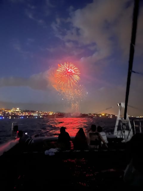 Salou's Fireworks 15th August Sail Catamaran - The first part is a coastal evening, not nonstop sailing