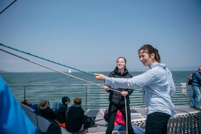 San Francisco Bay Sailing Cruise - Choosing between the cabin and the trampoline nets