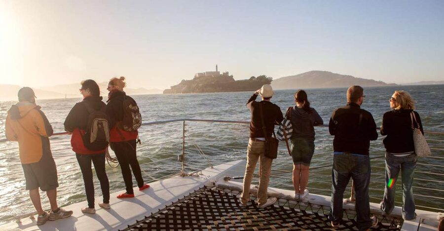 San Francisco Bay Sunset Cruise by Luxury Catamaran - The catamaran: open air, shelter, and a little spray