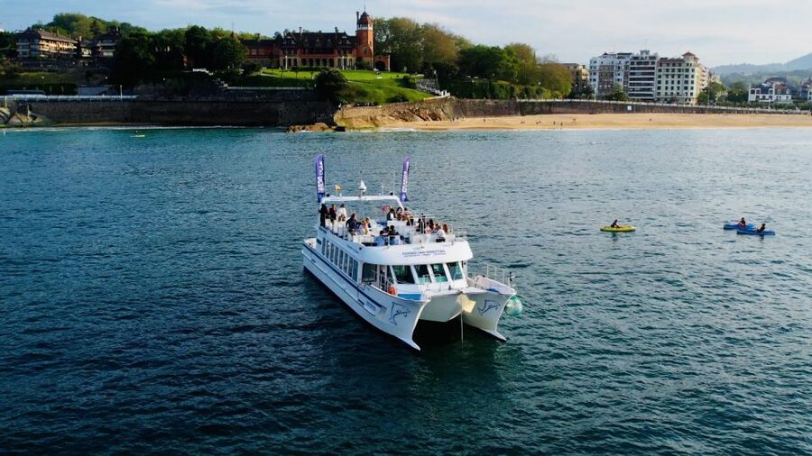 San Sebastian: Sustainable Catamaran Cruise with Audio Guide - Peine del Viento, seen from offshore