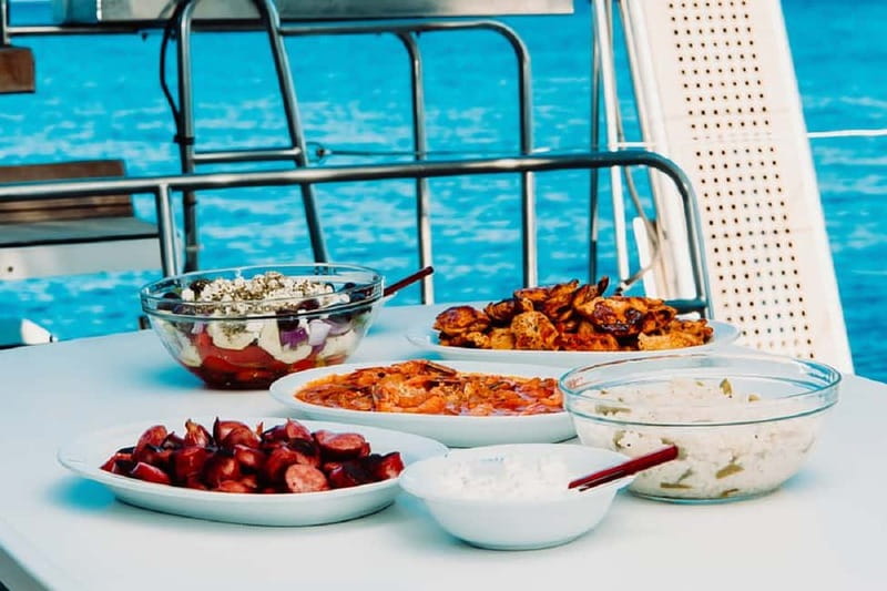 Santorini: All-Inclusive Private Catamaran Experience - Swimming near Palea Kameni and the Volcano