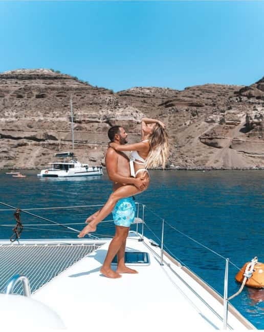 Santorini: All-Inclusive Private Catamaran Experience - Fresh Greek food and an open bar