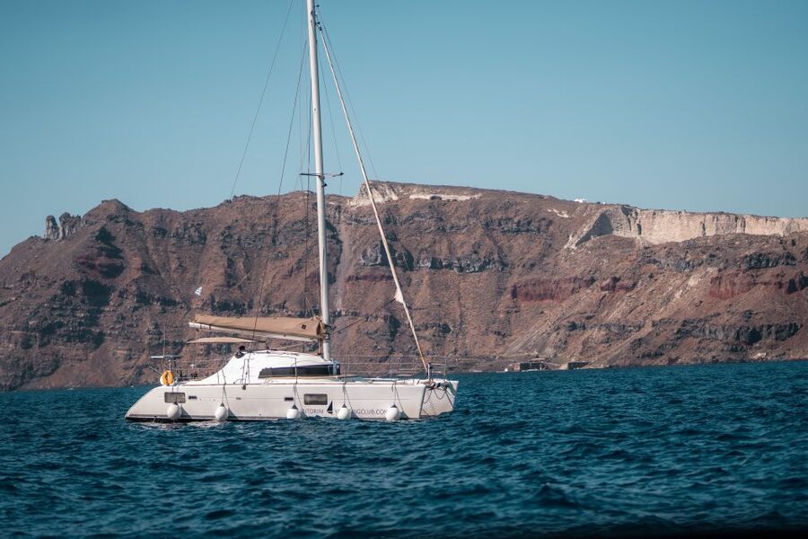 Santorini: Catamaran Caldera Cruise with Meal and Drinks - A Greek meal served fresh on the boat