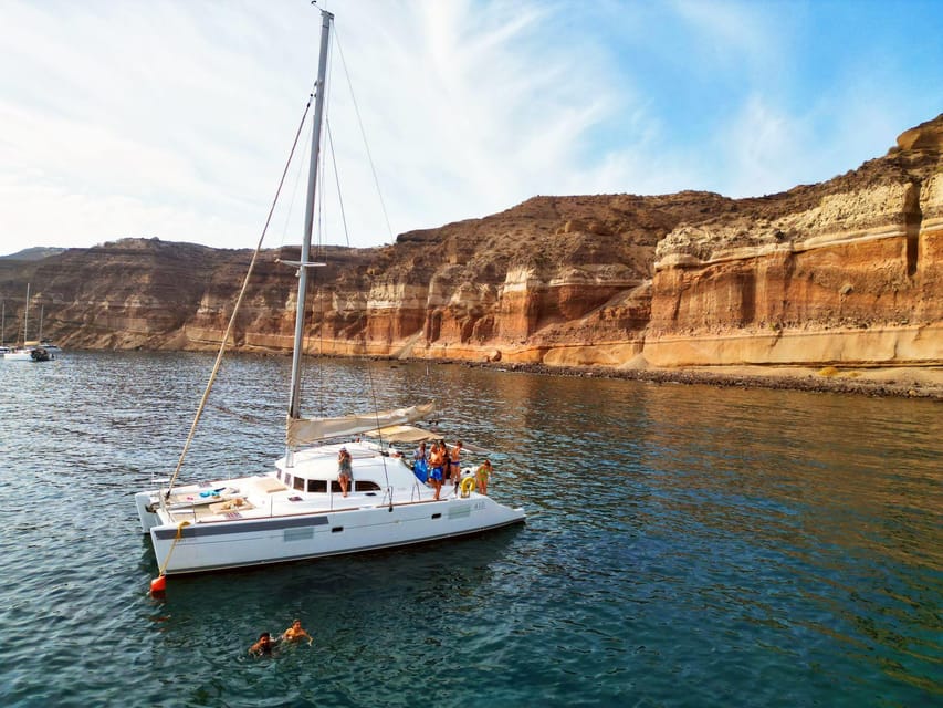 Santorini: Catamaran Cruise with Greek BBQ and Drinks - Setting out from Vlychada Marina