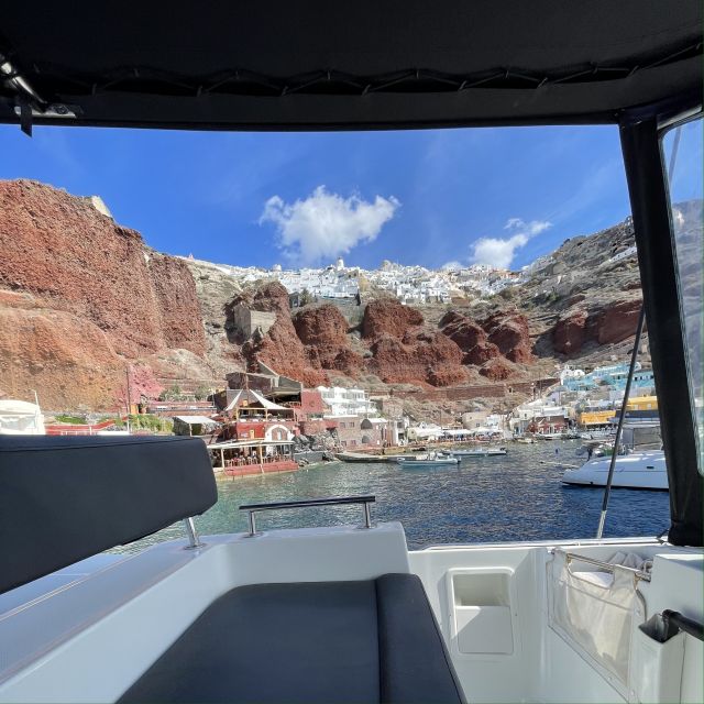 Santorini: Catamaran Cruise with Lunch, Drinks, & Oia Visit - Vlychada sunset and the ride back